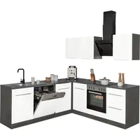 Kochstation Winkelküche »KS-Brindisi«, Stellbreite 220/220 cm, wahlweise mit E-Geräten,