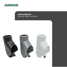 Jardinion Regenwasserfilter Fallrohr Laubabscheider 30,5 x 12 x 17,5cm Silber