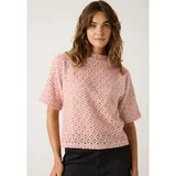 More & More Ajour-Strickshirt, rosa