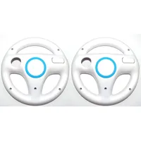 2 x Nintendo Wii Lenkrad WEISS WEIß Mario Kart Controller Zubehör Wheel - NEU