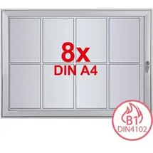 Showdown-Displays Schaukasten S-Linie, B1, außen, 8 x A4 (A1), magnetisch, abschließbar, schwer entflammbar
