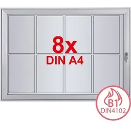 Showdown-Displays Schaukasten S-Linie, B1, außen, 8 x A4 (A1), magnetisch, abschließbar, schwer entflammbar