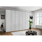 Kleiderschrank Monaco 300 x 216 cm Glas Weiß