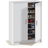 Habitdesign Schuhschrank Zweitürig, Beistellmöbel, Modell Basic Breit, Ausführung in Weiß, Maße: 75 cm (Breite) x 101 cm (Höhe) x 36 cm (Tiefe)