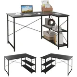 Costway Eckschreibtisch schwarz