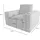 KAWOLA Sessel MADELINE Cord 72 x 80 x 90 cm Grau mit Kissen und Rollen
