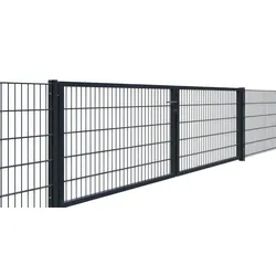 Doppelstabzaun Tor 8/6/8 - 300 x 200 cm - Grün (RAL 6005) - pulverbeschichtet - 2-flügeliges Gartentor in 3 m Breite für Einfahrten und Auffahrten