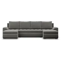 mebligo Xxxl U-Sofa, Hellgrau, U-Form, 302x89x159 cm, Wohnzimmer, Sofas & Couches, Wohnlandschaften, Wohnlandschaften in U-Form