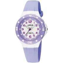 Lorus RRX51CX9 34 mm Edelstahlgehäuse Lila Urethanarmband Weiß