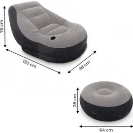 Intex Aufblasbarer Sessel mit Puff Ultra Lounge Relax 68564n -