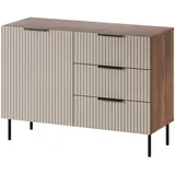 Mirjan24 Kommode, Nussbaum, Kaschmir, Metall, 2 Schubladen, Rechteckig,Rechteckig, rund, 105x76x42 cm, Wohnzimmer, Kommoden & Sideboards, Kommoden