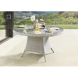 Destiny PALMA LUNA«, 4 Hochlehner, 1x Tisch, inkl. Auflagen), Aluminium, Polyrattan weiß