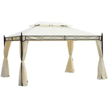 Outsunny Luxus Pavillon 3 x 4 m Creme