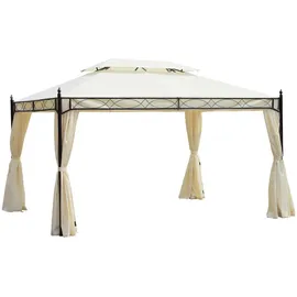 Outsunny Luxus Pavillon 3 x 4 m Creme