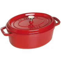 STAUB Cocotte, Gusseisen Bräter, Alle Herdarten inkl Induktion, Oval 31 cm, 5,5 L, Kirsch-Rot