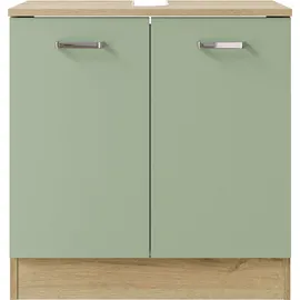 Saphir Waschbeckenunterschrank "Quickset 301", grün (riviera eiche quer nachbildung, salbei nachbildung), B:60,2cm H:62,4cm T:33cm, Spanplatte, Schränke, Waschbeckenunterschrank, 60,2 cm breit