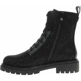 Marco Tozzi Damen Stiefeletten zum Schnüren mit Reißverschluss Glitzerdetails, Schwarz (Black Glitter), 40 EU