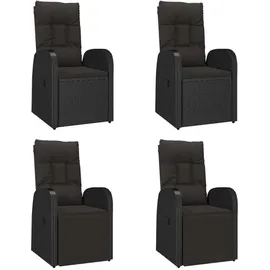 vidaXL Polyrattan Garten-Essgruppe 5-tlg. schwarz inkl. Kissen 3157599