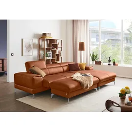 W.Schillig Polsterhocker »piedroo, Designsofa mit tollem Sitzkomfort, bequem, L-Form« Füße in Silber matt braun