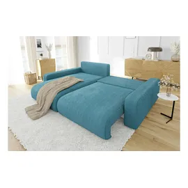 s-style möbel Ecksofa Emma ¦ türkis/petrol ¦ Maße (cm): B: 234 H: 78
