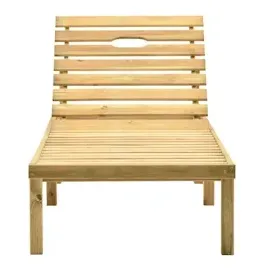 vidaXL Garten-Sonnenliege mit Tisch und Auflage Kiefer Imprägniert