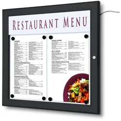 SHOWDOWN Displays Showdown Speisekartenhalter LED Outdoor - 2x DIN A4 quer - Aluminium / Stahl - Schwarz