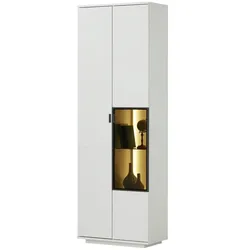 Jette Home Vitrine  Stone , weiß , Maße (cm): B: 71 H: 208 T: 38.0