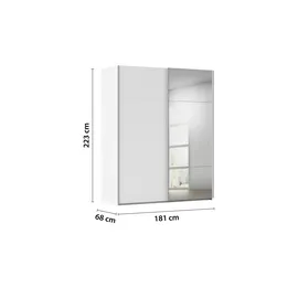 meinSchrank Schwebetürenschrank Regina 181 x 223 x 68 cm Weiß