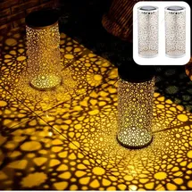 Marrakesch Orient & Mediterran Interior Laterne Solar 2er Set Handarbeit weiß