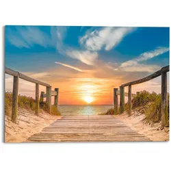 Deco-Panel REINDERS "Sonnenuntergang am Strand", orange (farbe bild(er): orange), B:140cm H:100cm T:2cm, MDF, Bilder