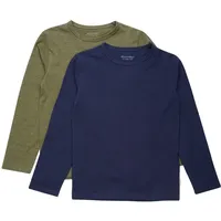 MINYMO Jungen 2er Pack Basic 34-T-shirt LS (2-pack)" in Grün - 92