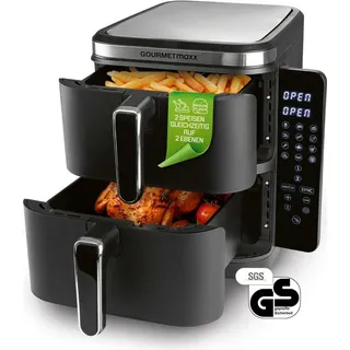 GOURMETmaxx FryUp Vertikale Doppelkammer Schwarz 15305