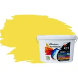RyFo Colors Fassadenfarbe Silikonharz Fassadenfarbe Zitrusgelb 10l, 1 L ca. 6 m2, Wasserabweisend, diffusionsfähig, schützt vor Schmutz, Algen, Pilzen gelb