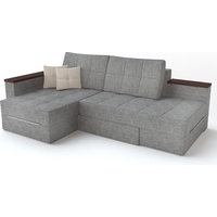 Vicco Ecksofa mit Schlaffunktion 240 x 160 cm Grau - Eckcouch Sofa Couch Schlafsofa Taschenfederkern