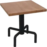 Mendler Bistrotisch HWC-G68, Beistelltisch Bartisch Loungetisch, Gastro-Qualität industrial 73x70x70cm ~ naturfarben