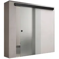 doporro Glasschiebetür Türen Schwarz Softclose-Automatik Schiebetür Schwebetür 90 cm x 205 cm