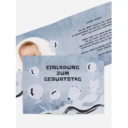 Einladungskarten Kindergeburtstag selbst gestalten mit Spruch und Fotos im Onlinedesigner bei Meine-Kartenmanufaktur.de