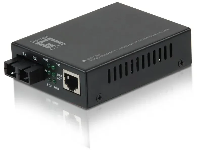 LevelOne GVT-2001 Netzwerk Medienkonverter 1000 Mbit/s 850 nm Multi-Modus Schwarz