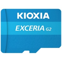 Kioxia Exceria Gen2 microSDHC 128GB UHS-I U3 V30 (microSDHC, 128 GB, U3, UHS-III), Speicherkarte, Blau