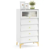 Costway Sideboard 60 x 112,5 x 40 cm Weiß