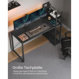 VASAGLE Computertisch, mit Regalböden rechts oder links