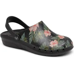 Damen Clogs "ODEN+ PRINT" Jungle - 36 - schwarz