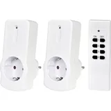 Heitech 2-teiliges Funksteckdosen-Set mit Fernbedienung, Funksteckdose für den Innenbereich, IP20