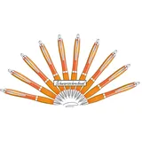 Libetui 10 Stück ergonomische Kugelschreiber orange rutschfeste Griffzone Druckkugelschreiber Orange Großraumine Schwarz schwarzschreibend Kulis Orange
