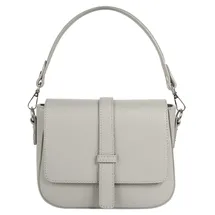 Samantha look Umhängetasche echt Leder, Made in Italy grau