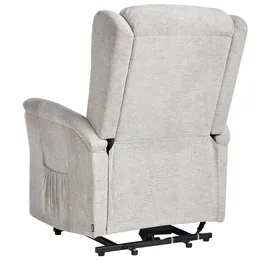 Beliani Fernsehsessel ELEGY Polyester 72 x 86 x 80 cm Hellgrau elektrisch mit Fußstütze