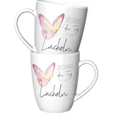 La Vida La Vida, Kaffeebecher Beginne den Tag mit einem Lächeln 250ml 1 Stück)