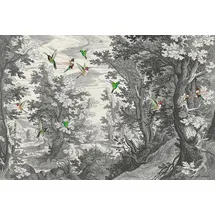 Living Walls Fototapete LIVING WALLS "Walls by Patel Fancy Forest", grau (grau3), B:4m L:2,7m, Vlies, Tapeten, Vlies, Wand
