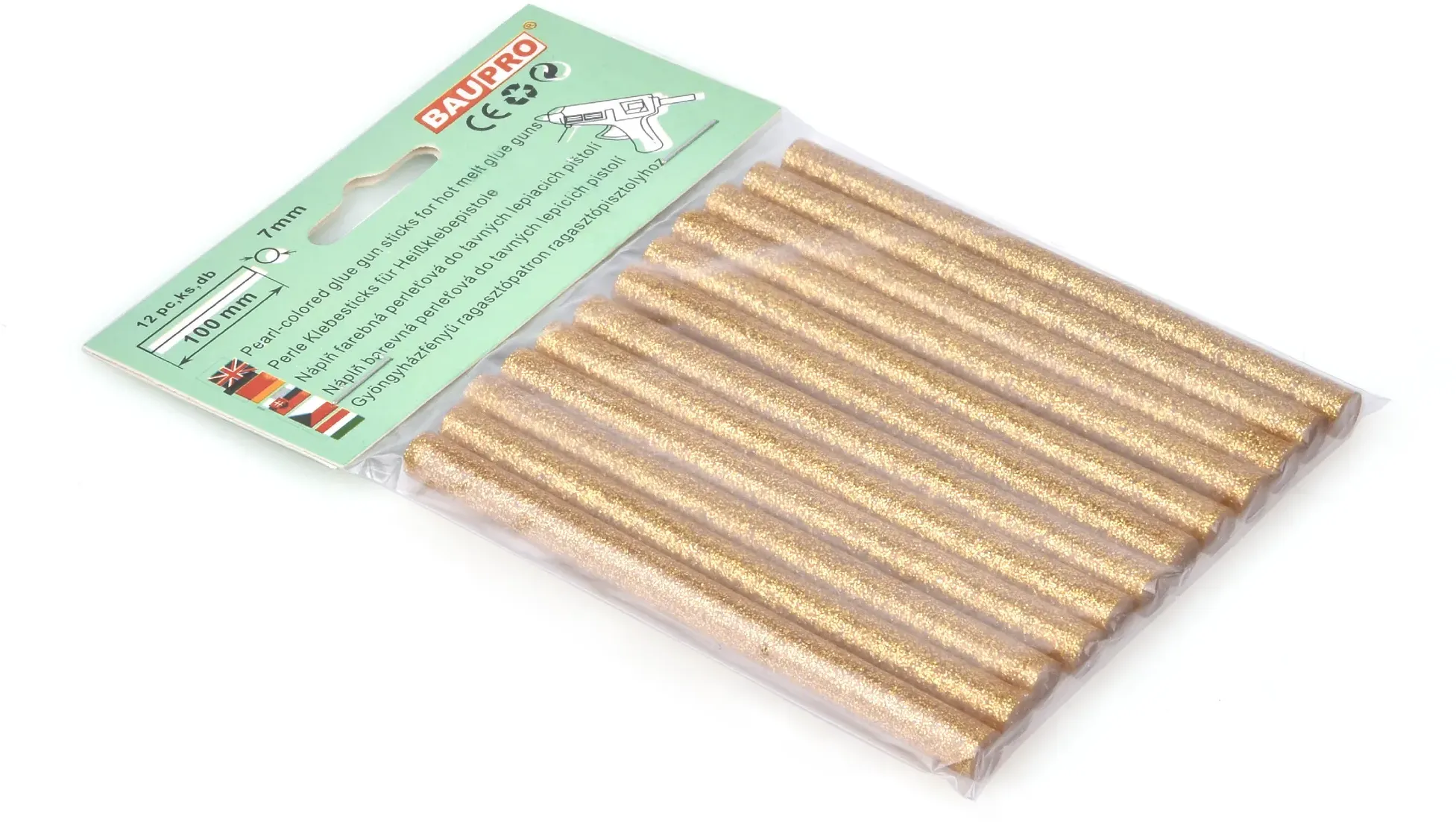 7mm Gold Perlmutt | 12er Pack | Klebesticks Baupro
