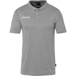 Kempa Poly Poloshirt Kinder dark grau melange 128